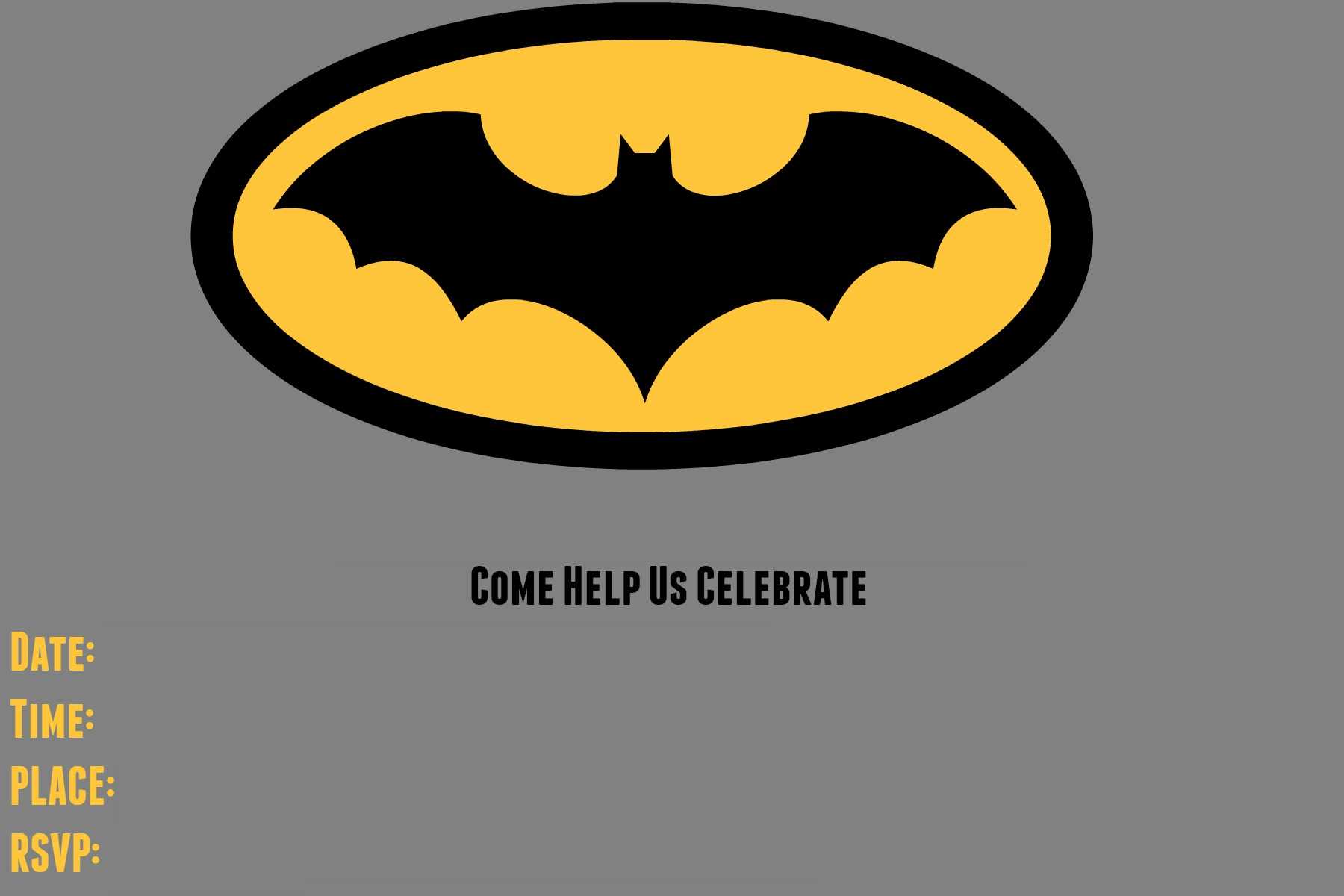 9 Awesome Batman Birthday Invitations | Kittybabylove With Batman Birthday Card Template