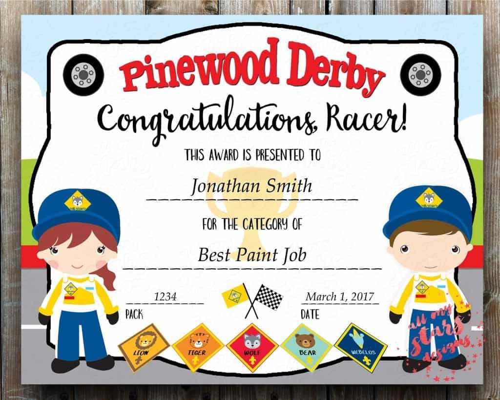98 Of The Most Awesome Pinewood Derby Award Ideas ~ Cub Regarding Pinewood Derby Certificate Template