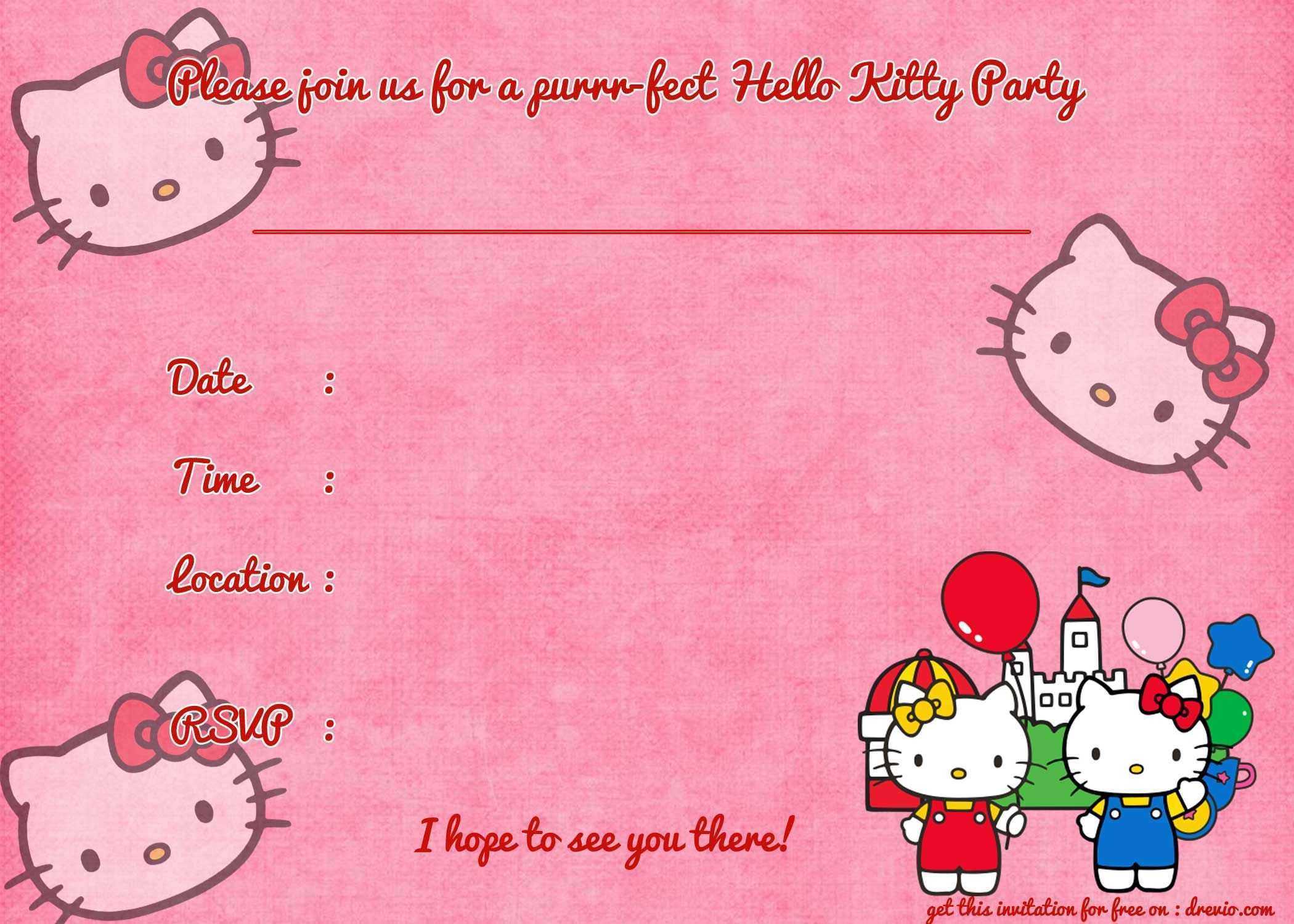 99 Creative Free Hello Kitty Thank You Card Template In Intended For Hello Kitty Birthday Card Template Free