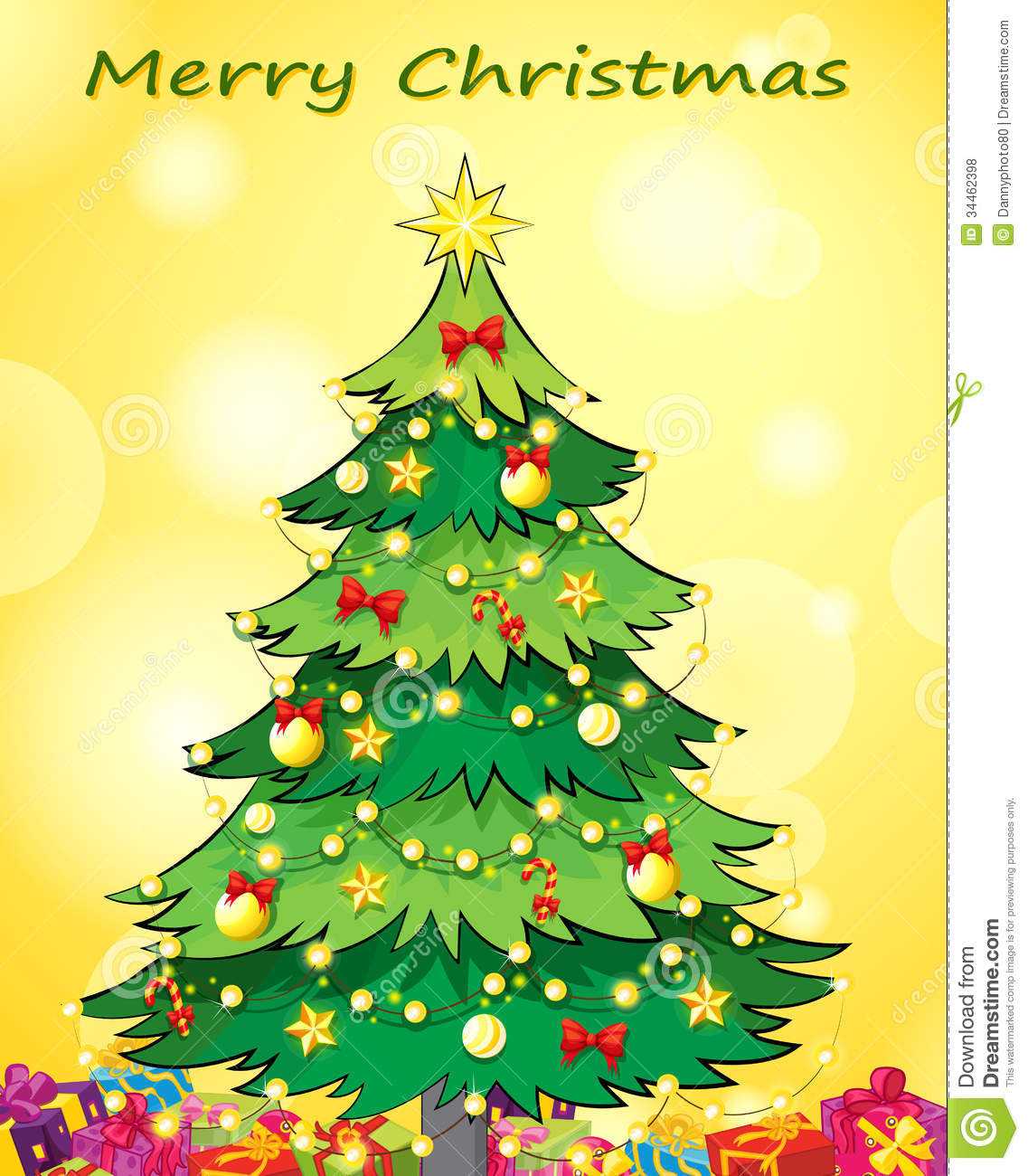 A Christmas Card Template With A Green Christmas Tree Stock With Regard To 3D Christmas Tree Card Template