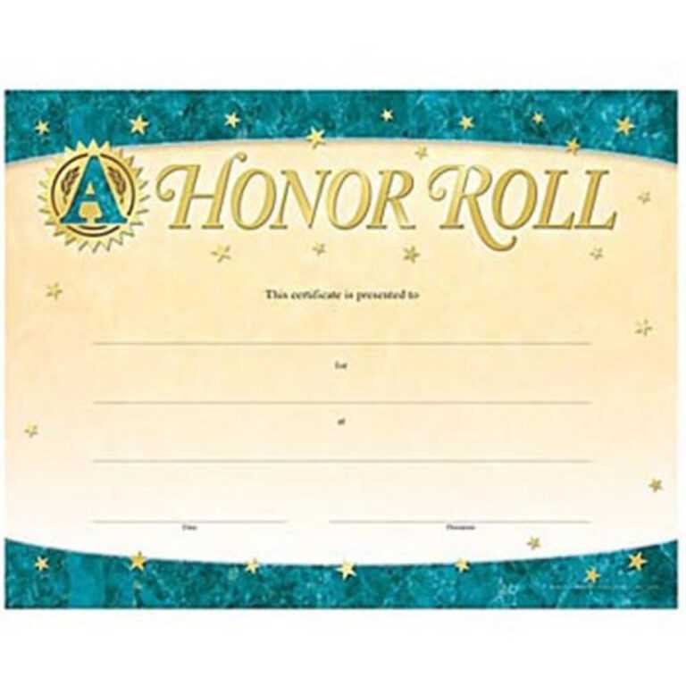 A Honor Roll Gold Foil Stamped Certificates Pack Of 25 Throughout