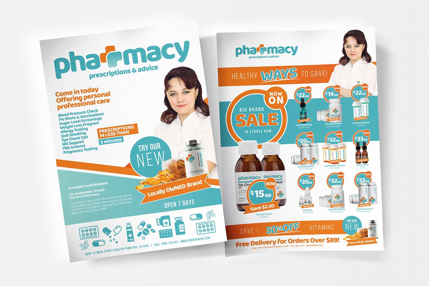 A4 Pharmacy Poster Template – Psd, Ai & Vector – Brandpacks For Pharmacy Brochure Template Free
