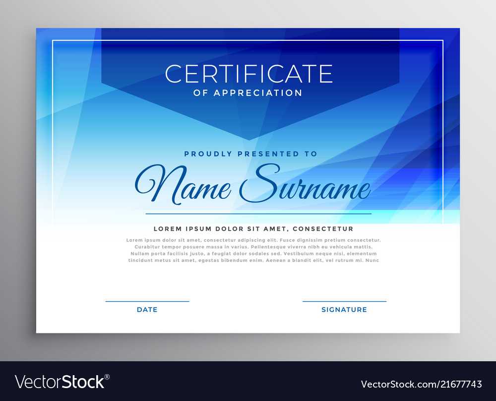 Abstract Blue Award Certificate Design Template Within Award Certificate Design Template