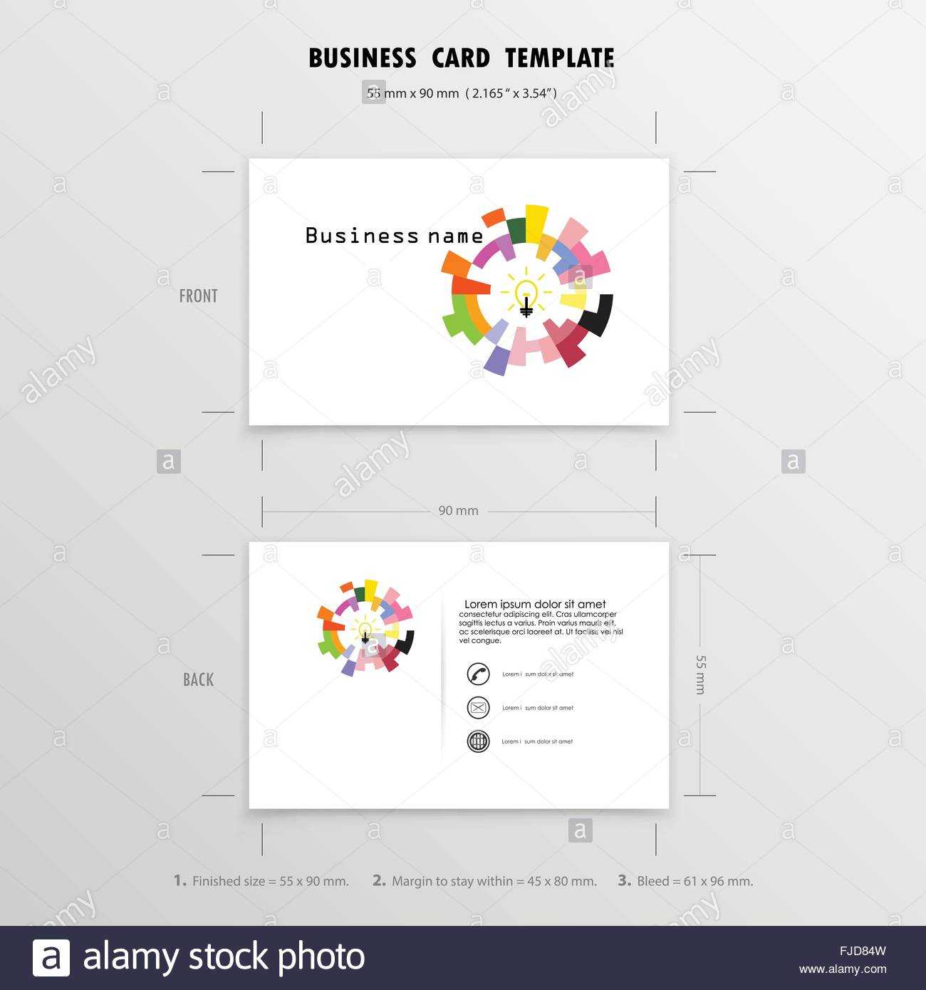 Abstract Creative Business Cards Design Template. Name Cards With Place Card Size Template