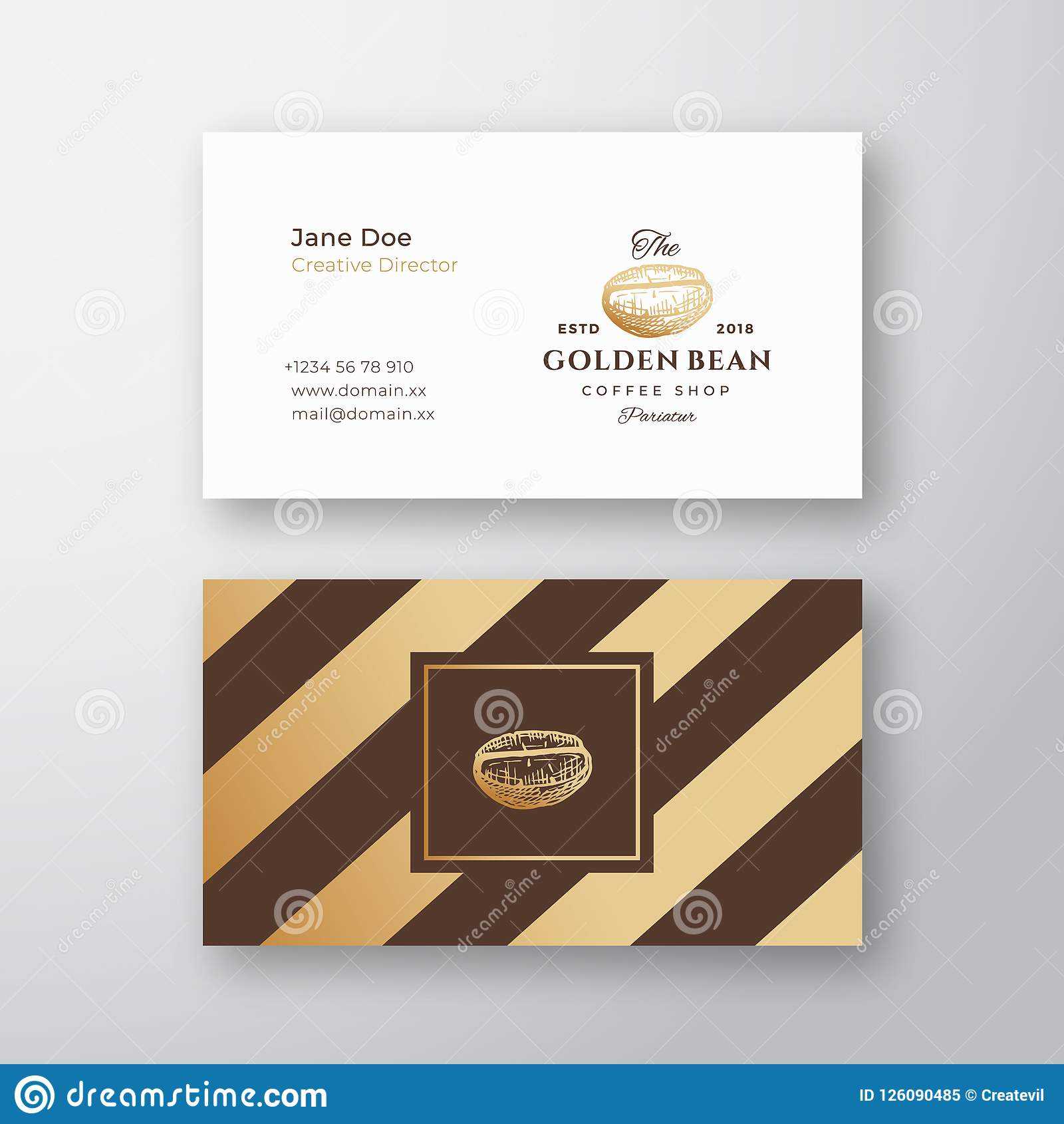 Abstract Elegant Vector Coffee Logo And Business Card In Coffee Business Card Template Free