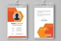 Abstract Orange Id Card Design Template inside Company Id Card Design Template