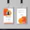 Abstract Orange Id Card Design Template Inside Media Id Card Templates