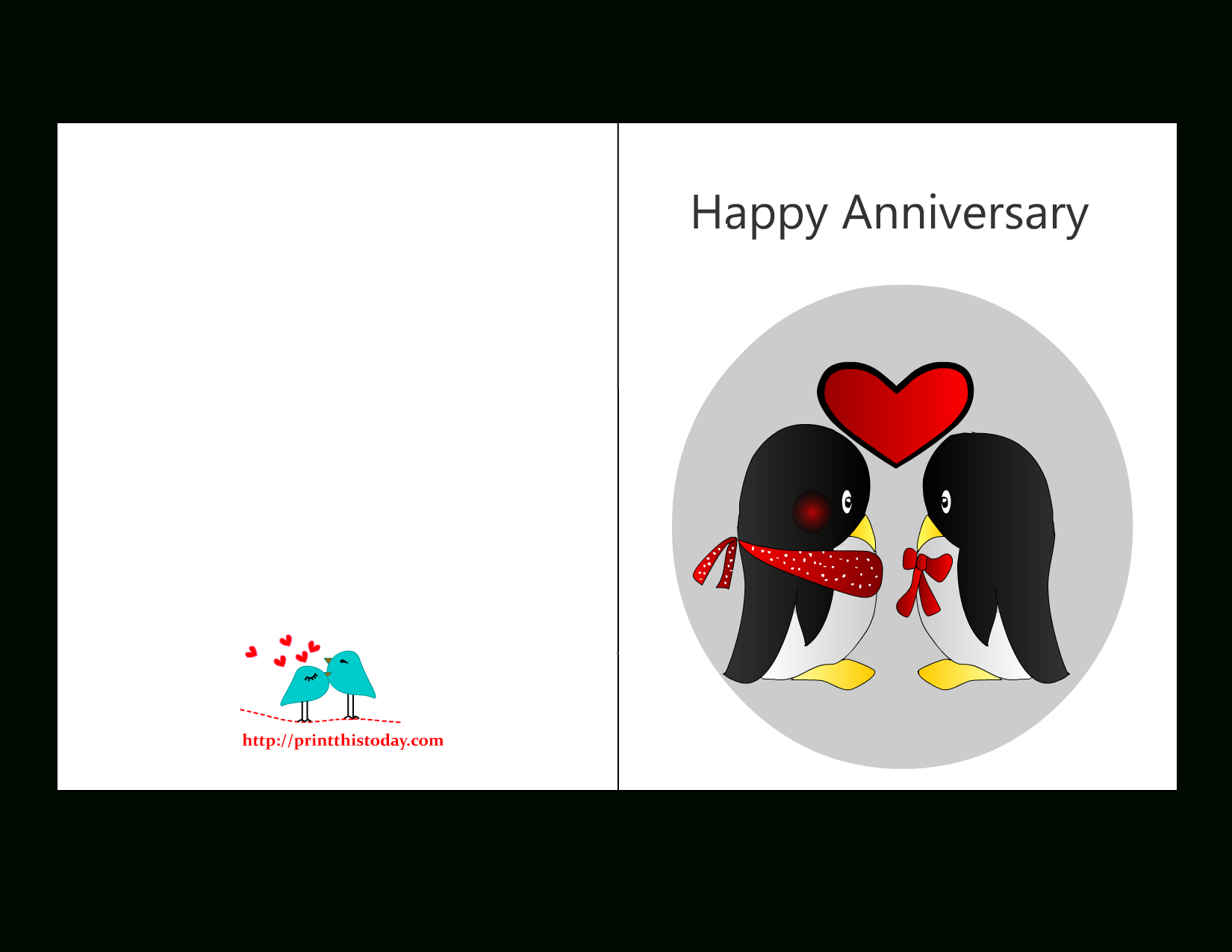 Accomplished Printable Anniversary Cards Free Online In Anniversary Card Template Word