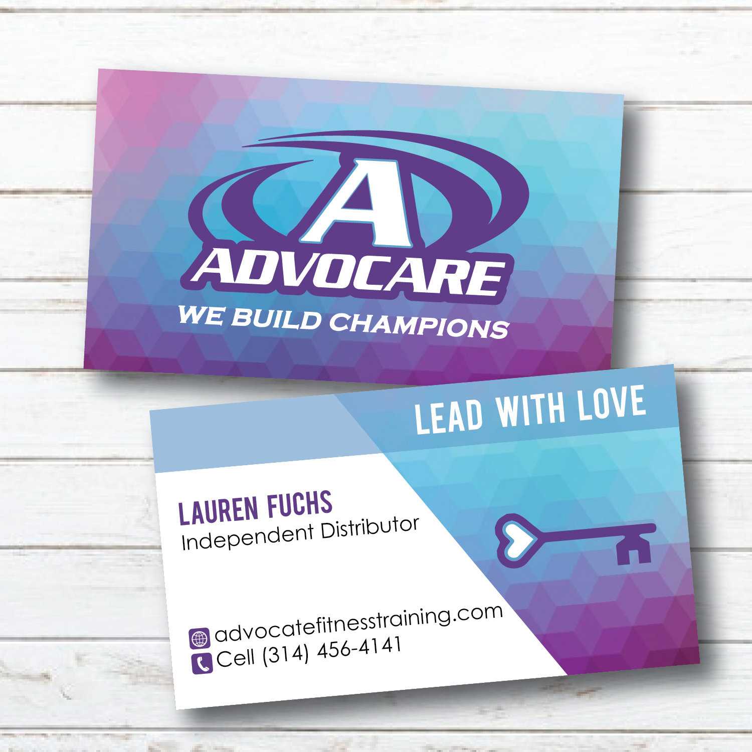 Advocare Business Card | Geometric | Purple Blue | Lead With Love | Digital  File Only | Read Description Before Buying Within Advocare Business Card Template