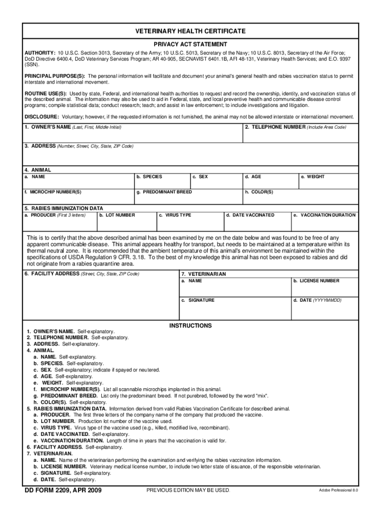 Animal Health Certificate Form – 2 Free Templates In Pdf In Rabies Vaccine Certificate Template