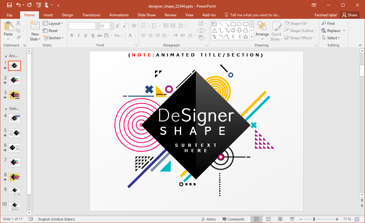 Animated Designer Shapes Powerpoint Template Throughout Replace Powerpoint Template
