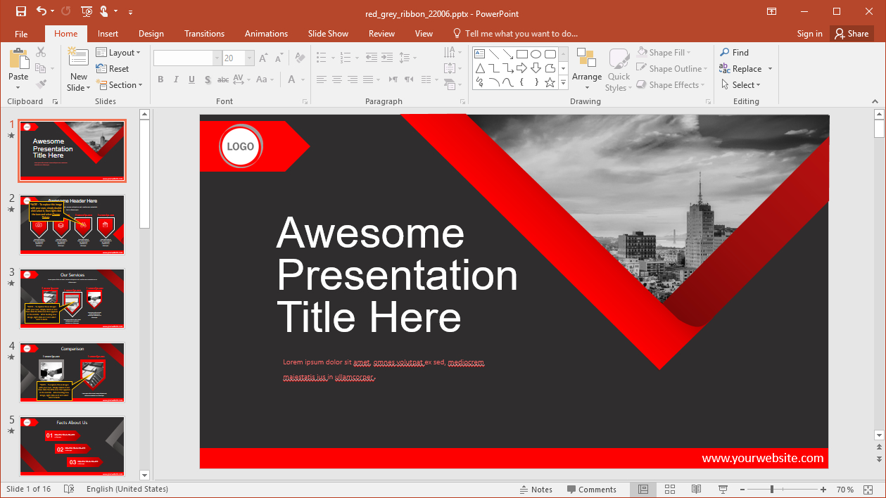 Animated Red Grey Powerpoint Template With Regard To Powerpoint Presentation Animation Templates