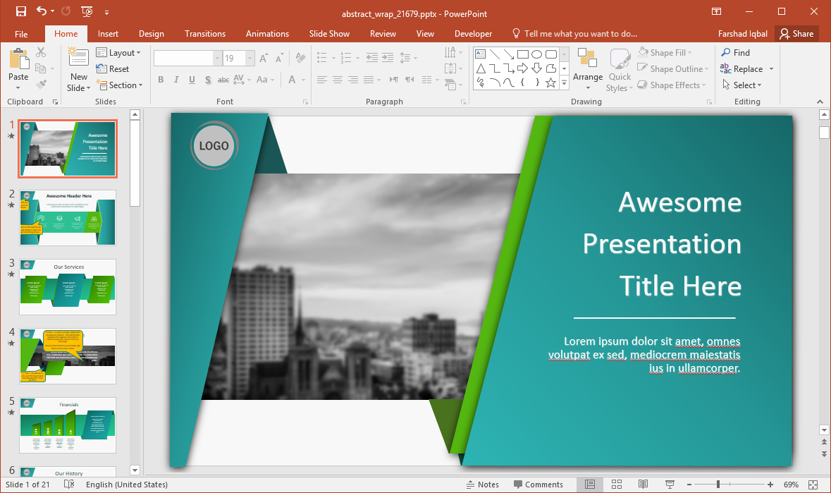 Animated Wrapping Shapes Powerpoint Template In Replace Powerpoint Template