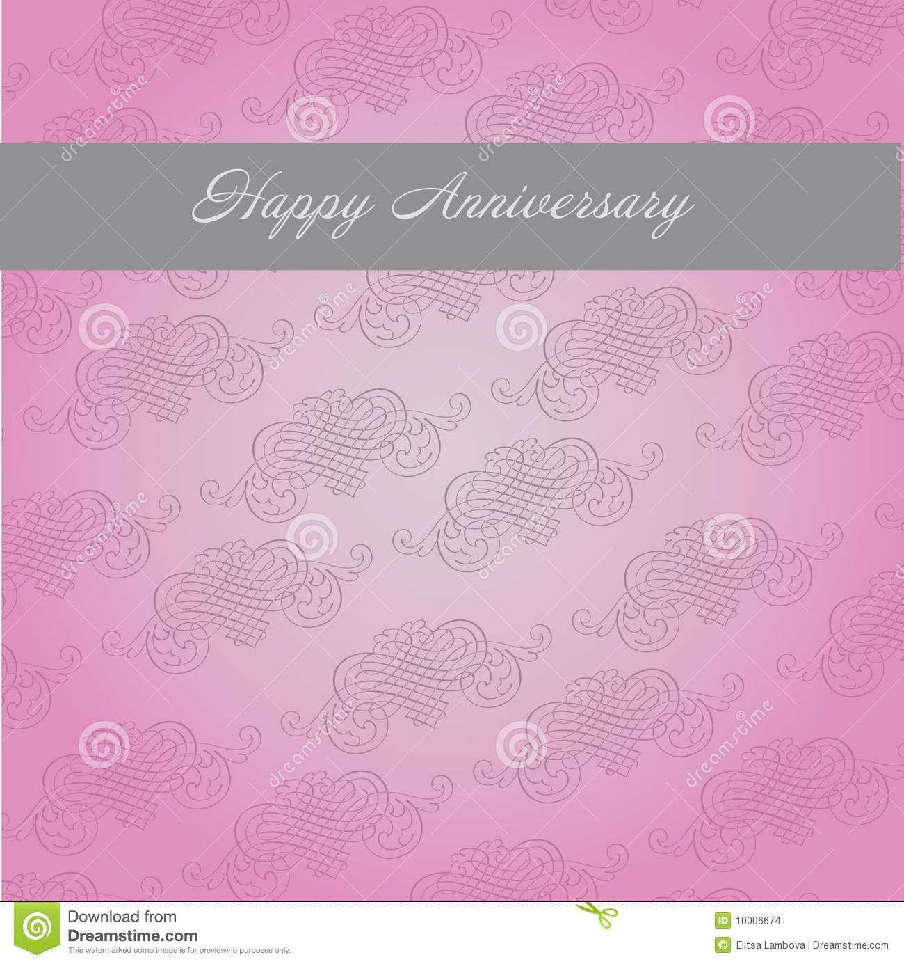 Anniversary Template Stock Vector. Illustration Of Greeting Intended For Template For Anniversary Card