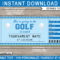Any Occasion Golf Gift Tickets With Golf Certificate Template Free