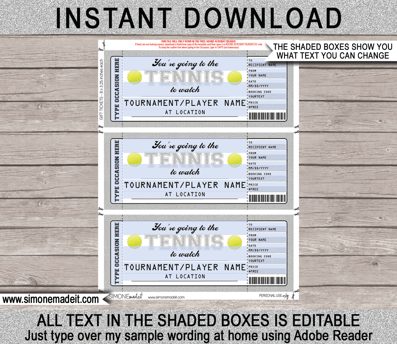 Any Occasion Tennis Gift Tickets With Tennis Gift Certificate Template