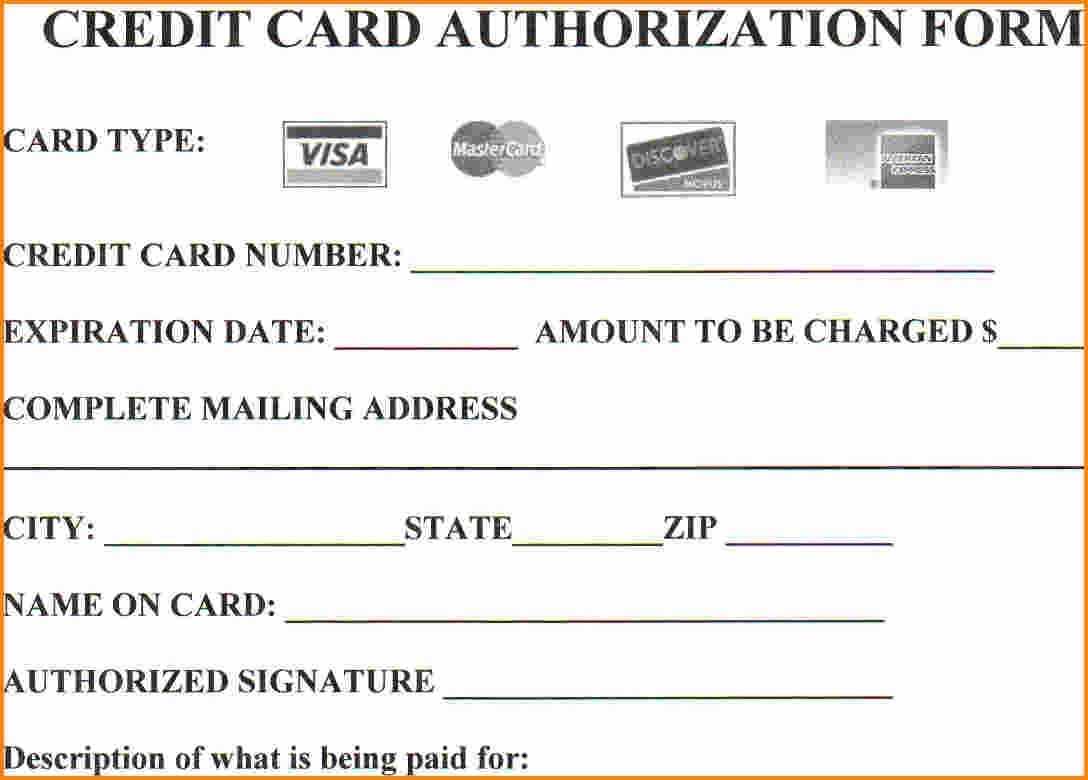 Are You At Risknot Using Credit Card Authorization Forms For Authorization To Charge Credit Card Template