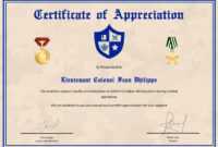 Army Certificate Of Appreciation Template intended for Army Certificate Of Achievement Template