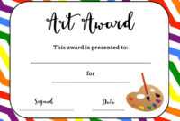 Art-Temlates-Student Certificate Awards Printable inside Art Certificate Template Free