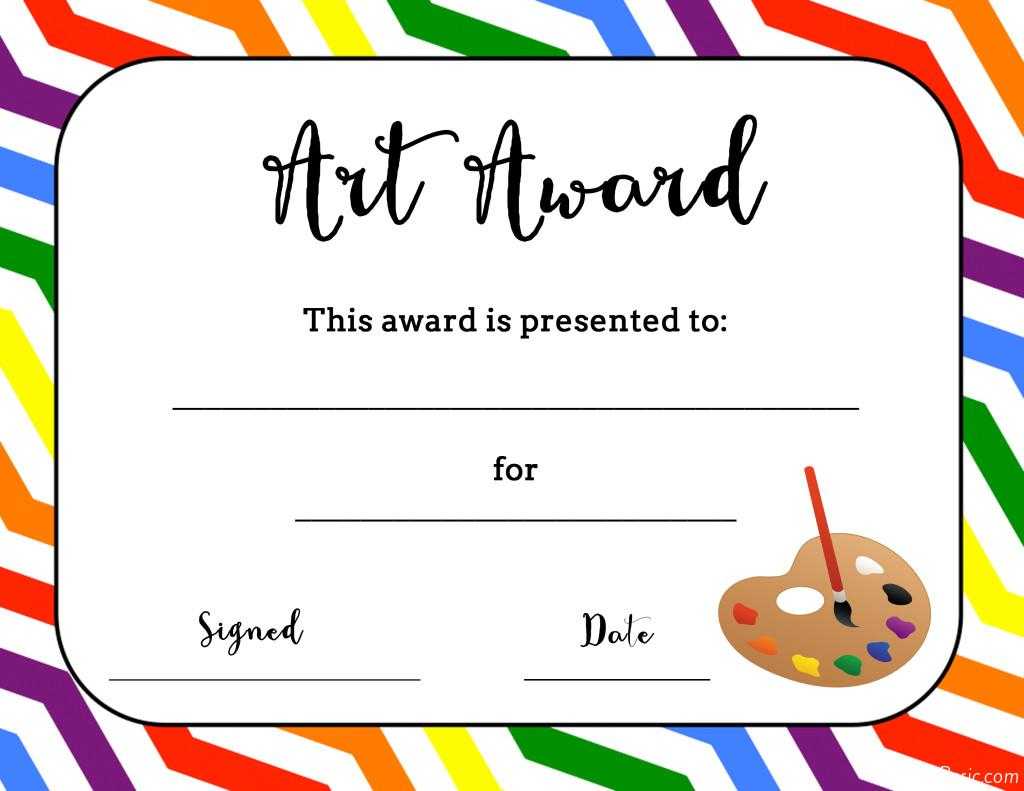 Art Temlates Student Certificate Awards Printable Inside Art Certificate Template Free