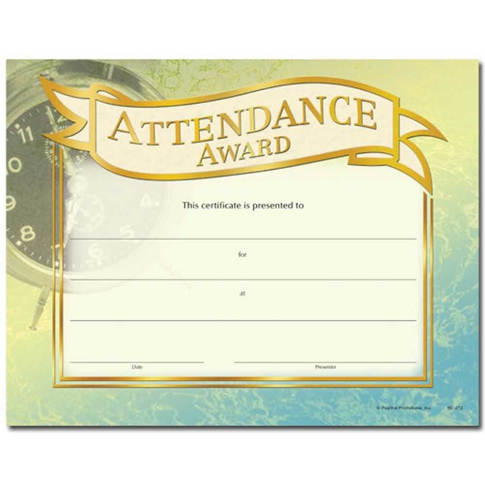 Attendance Award Gold Foil Stamped Certificates - Pack Of 25 With Perfect Attendance Certificate Free Template