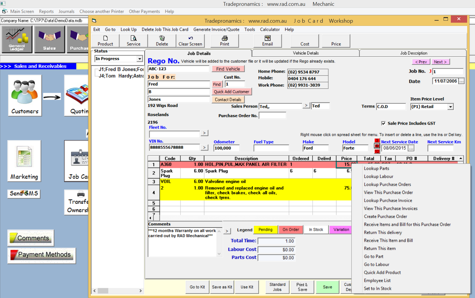 Auto Repair Invoice Software | Workshop Manager Software Intended For Mechanic Job Card Template