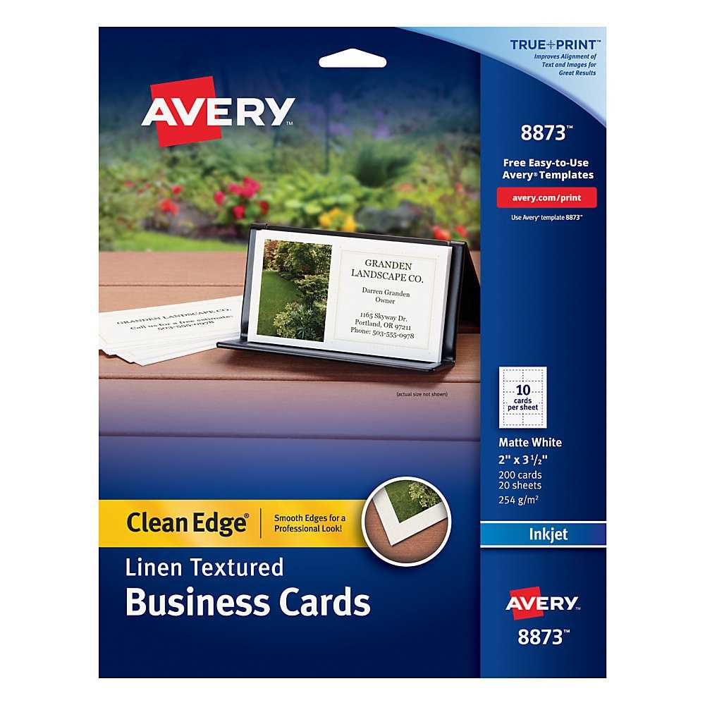 Avery® Inkjet Clean Edge Business Cards, 2 Sided, 2" X 3 1/2", White Linen,  Pack Of 200 With Office Depot Business Card Template