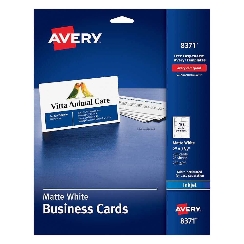 Avery® Inkjet Microperforated Business Cards, 2" X 3 1/2", Matte White,  Pack Of 250 Pertaining To Office Depot Business Card Template