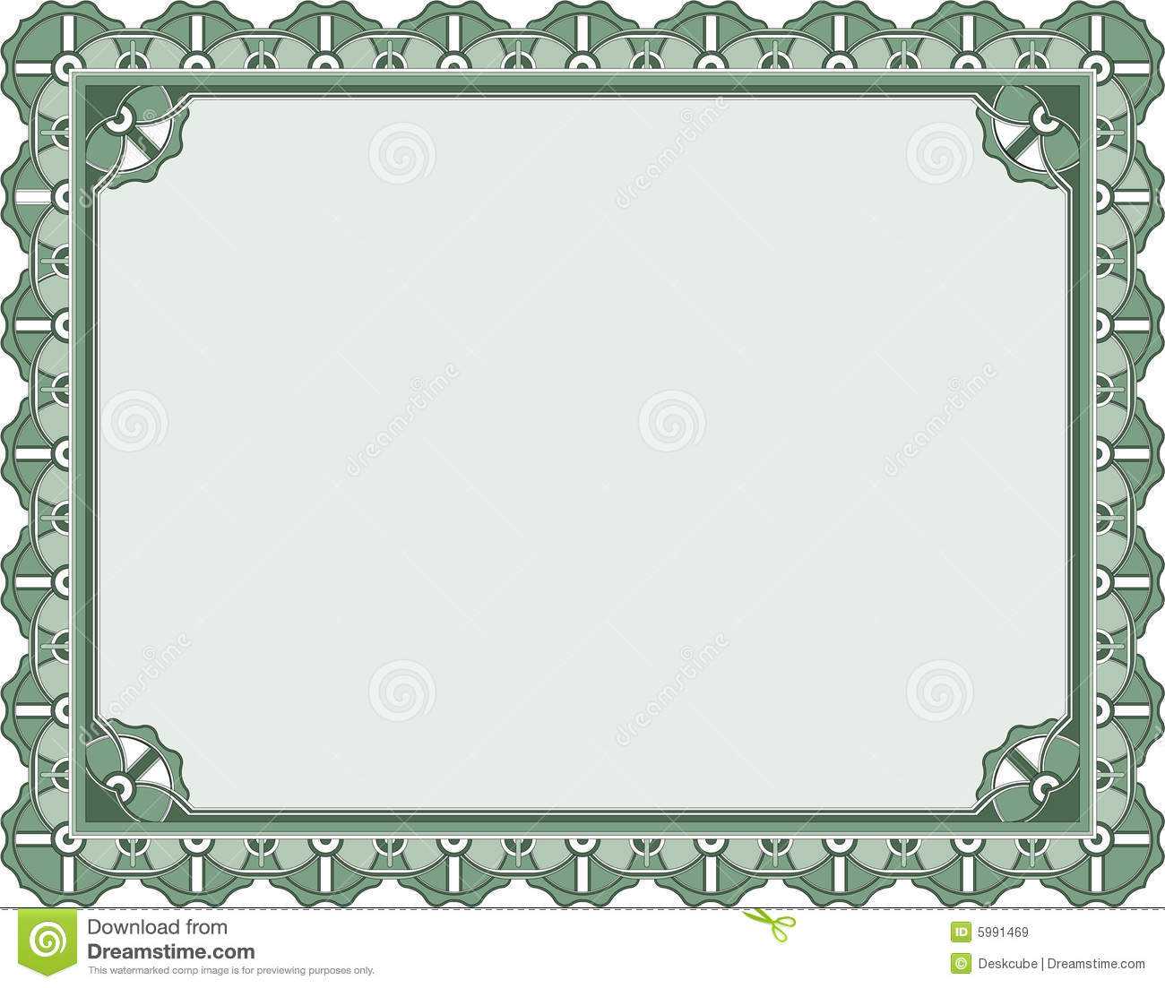 Award Certificate Template Stock Vector. Illustration Of With Award Certificate Border Template