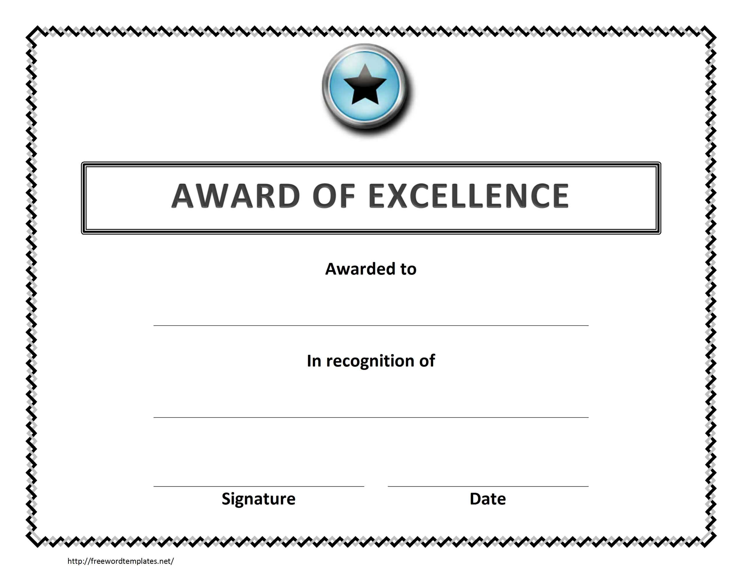 Awards Certificate Template Intended For Free Student Certificate Templates