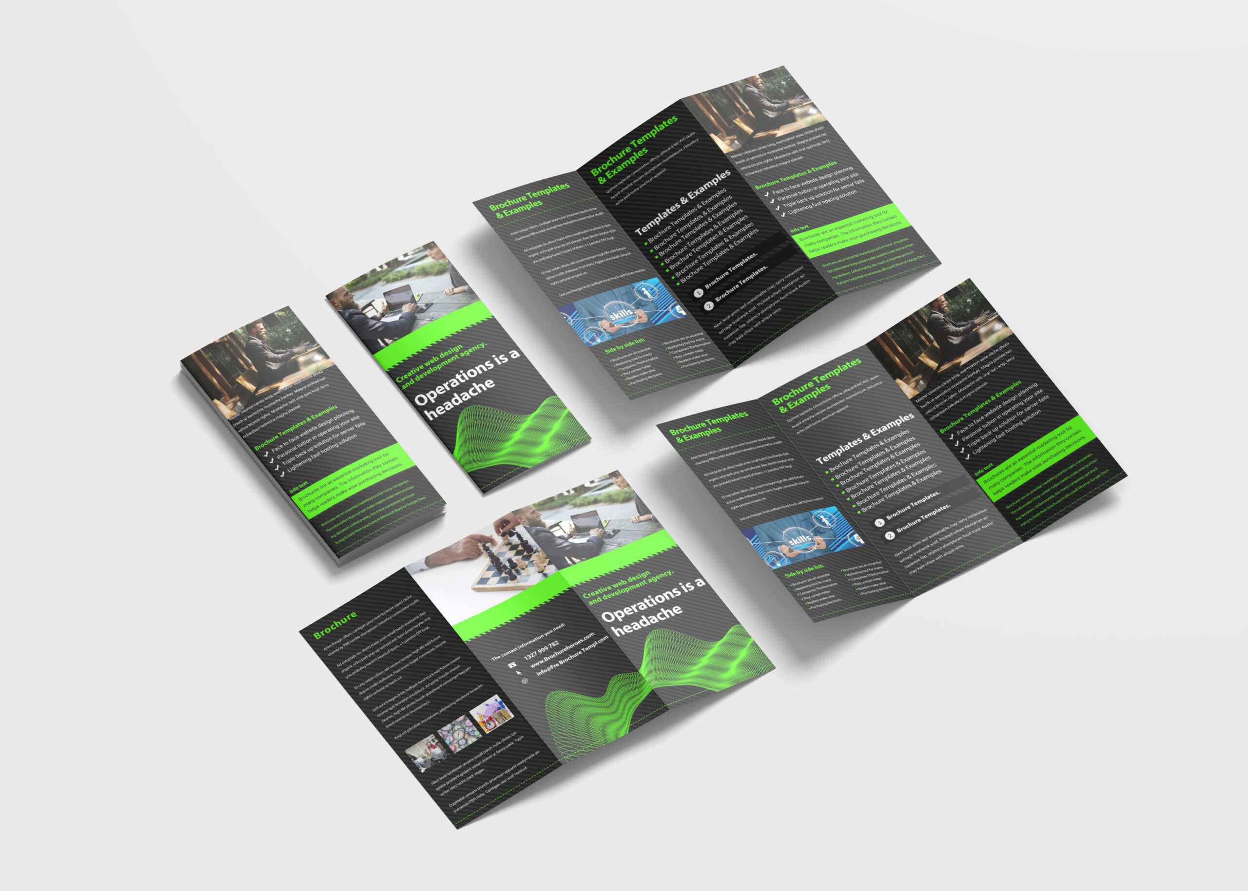 Awesome Business Tri Fold Brochure Design Template – 99Effects Throughout Pop Up Brochure Template