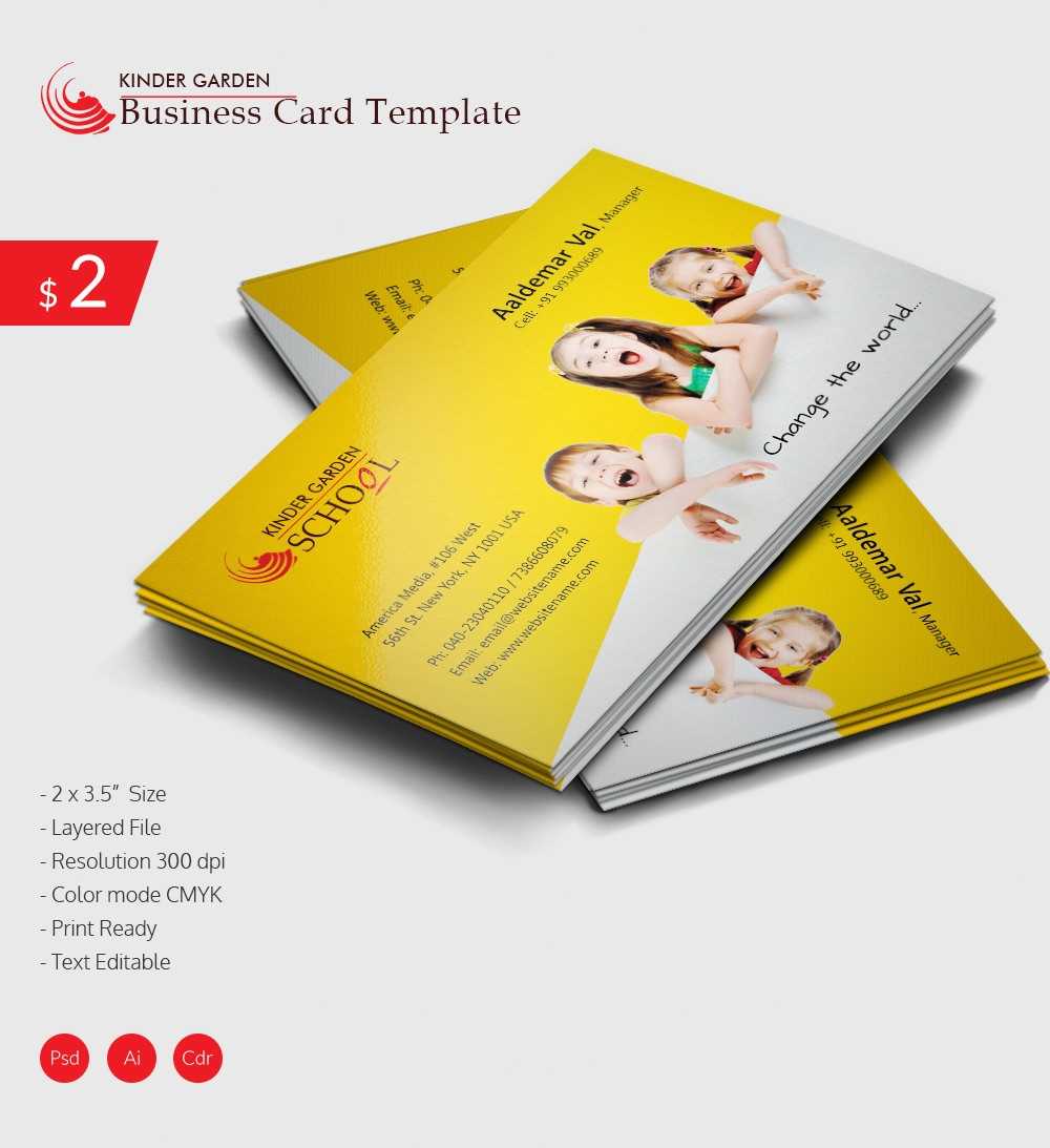 Awesome Kindergarten School Business Card Download | Free In Business Cards For Teachers Templates Free