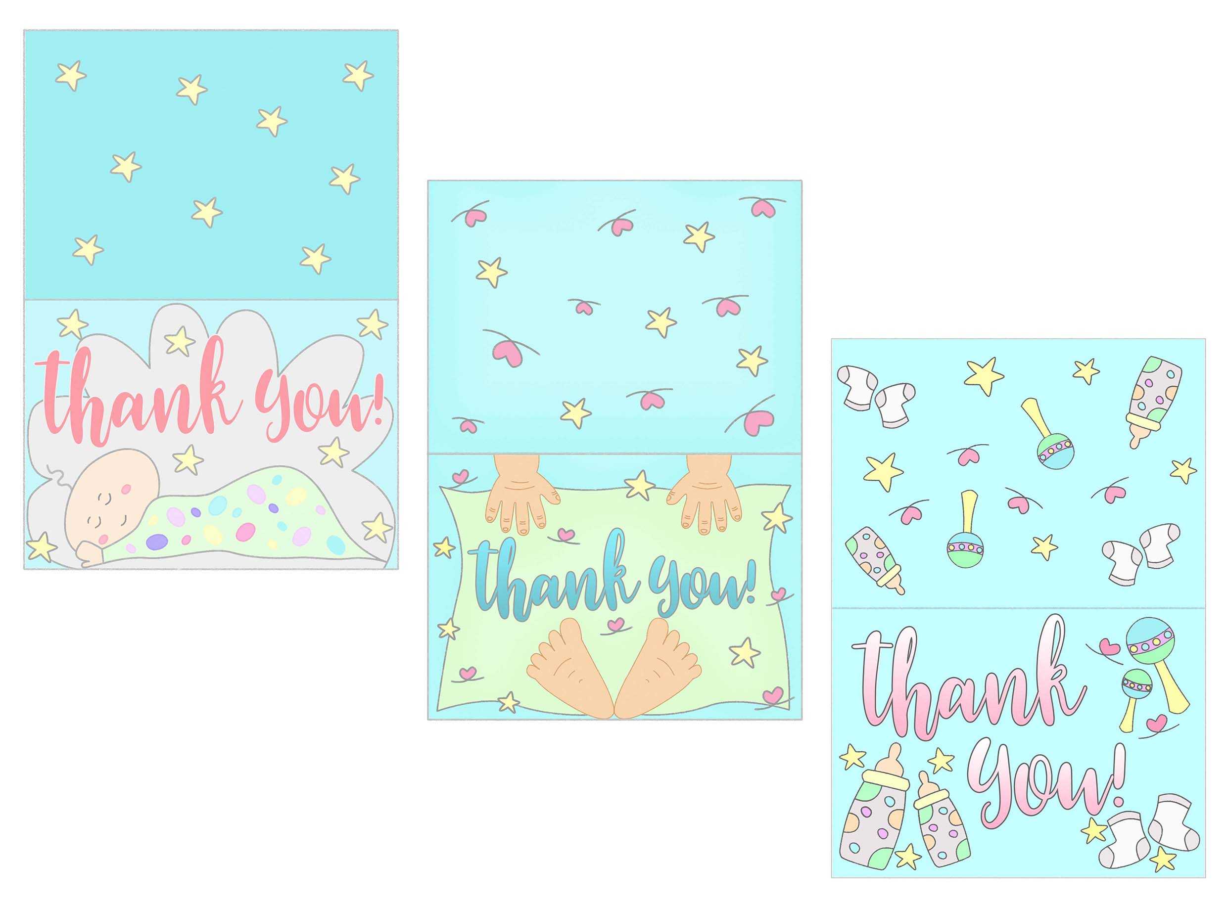 Baby Shower Thank You Cards Free Printable – Calep With Regard To Template For Baby Shower Thank You Cards