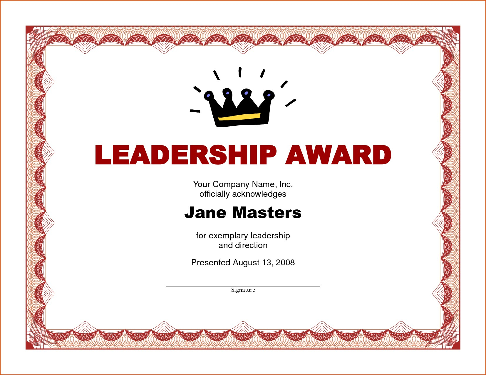 Babysitting Gift Certificate Template 12 – 1654 X 1279 For Leadership Award Certificate Template