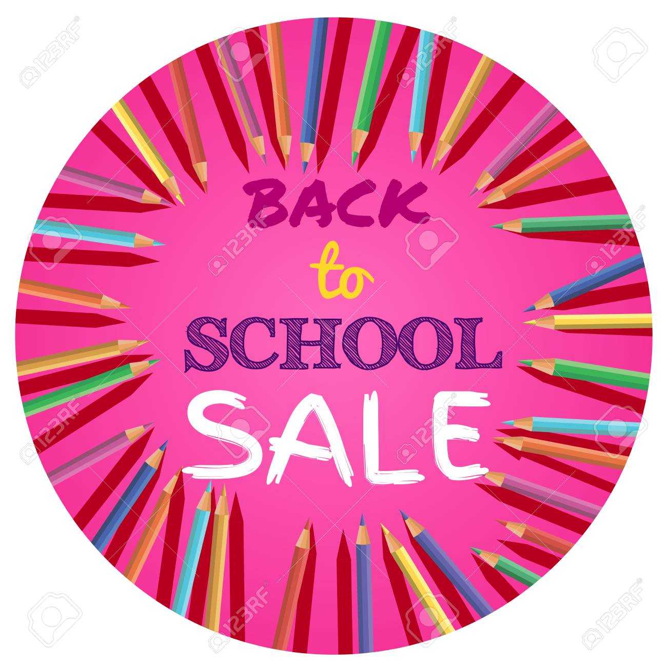 Back To School Sale. Background With Colorful Pencils With Header. Welcome.  Poster,banner ,brochure Template.vector Illustration. Pertaining To Welcome Brochure Template