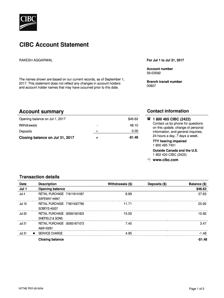 Bank Statement Template – Fill Online, Printable, Fillable Intended For Credit Card Statement Template