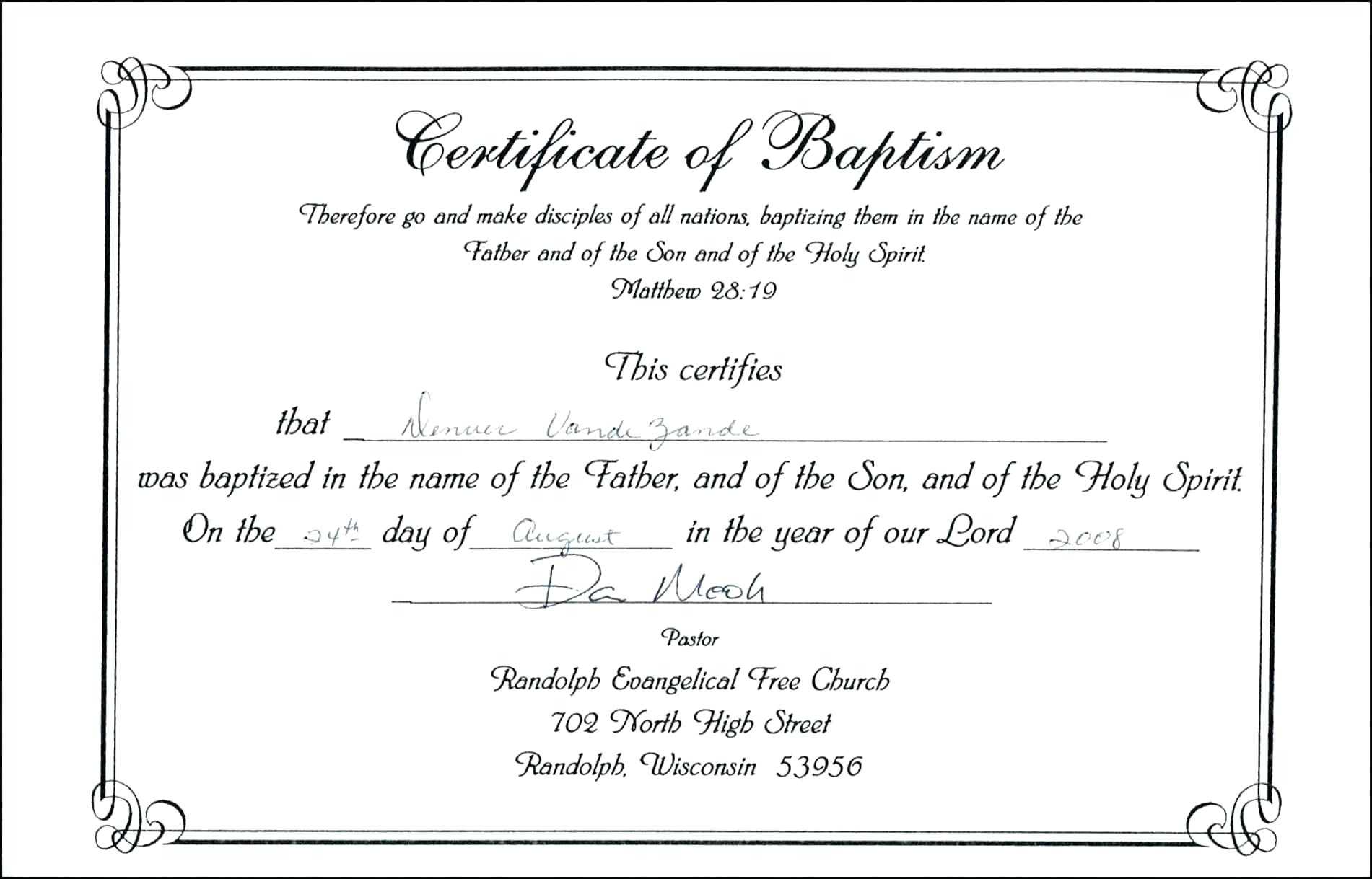 Baptism Certificate Template Word – Heartwork For Baby Christening Certificate Template