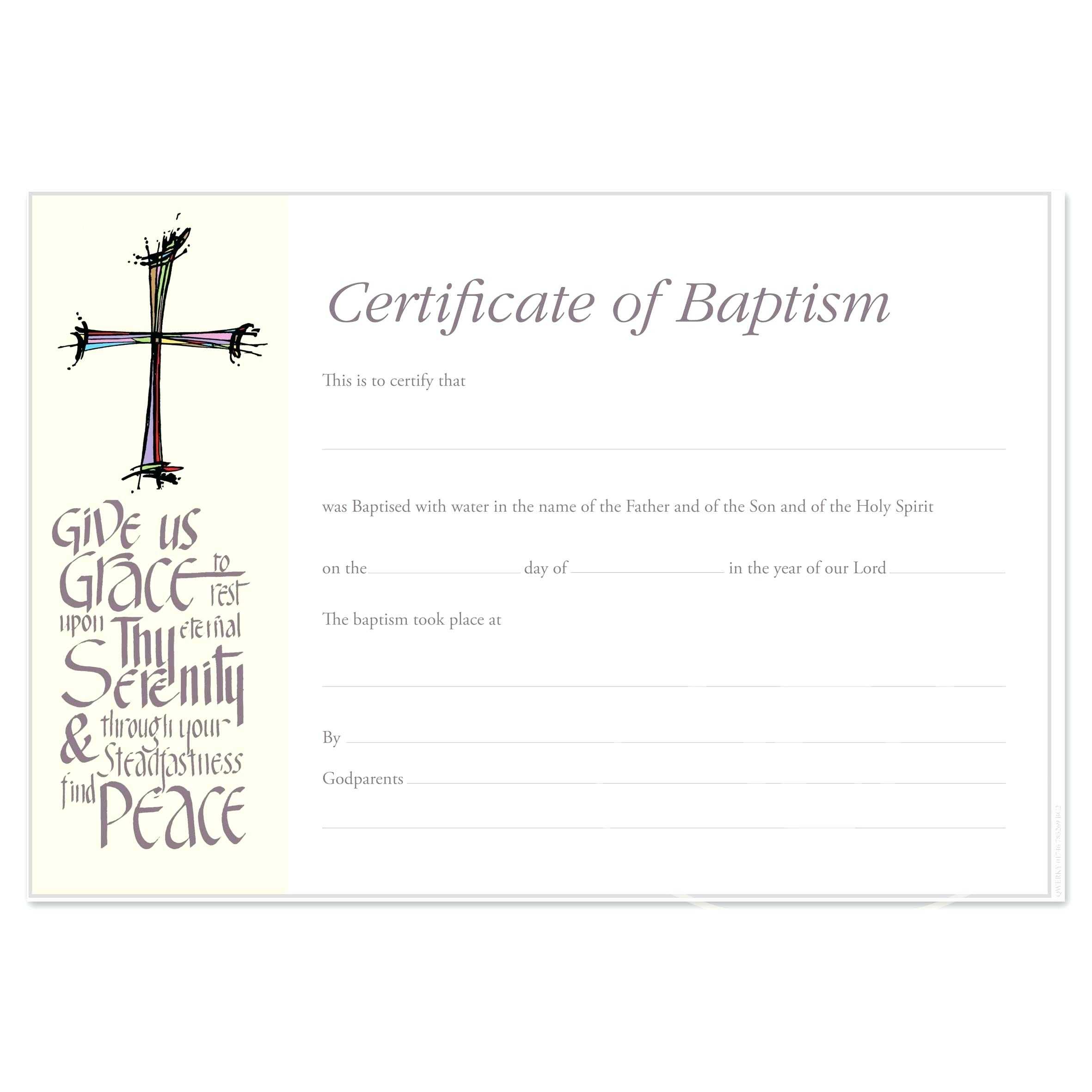 Baptism Certificate Template Word – Heartwork In Christian Baptism Certificate Template