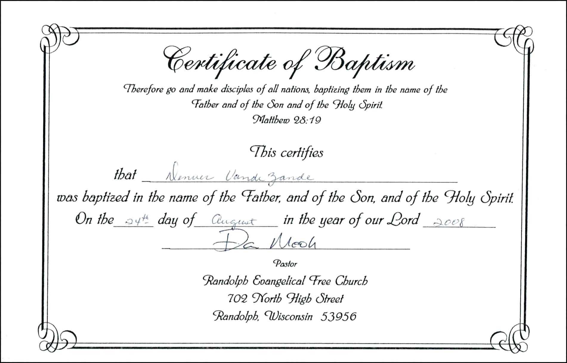 Baptism Class Certificate Template – Carlynstudio Pertaining To Christian Baptism Certificate Template