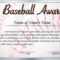 Baseball Certificate Template – Dalep.midnightpig.co Pertaining To Softball Certificate Templates