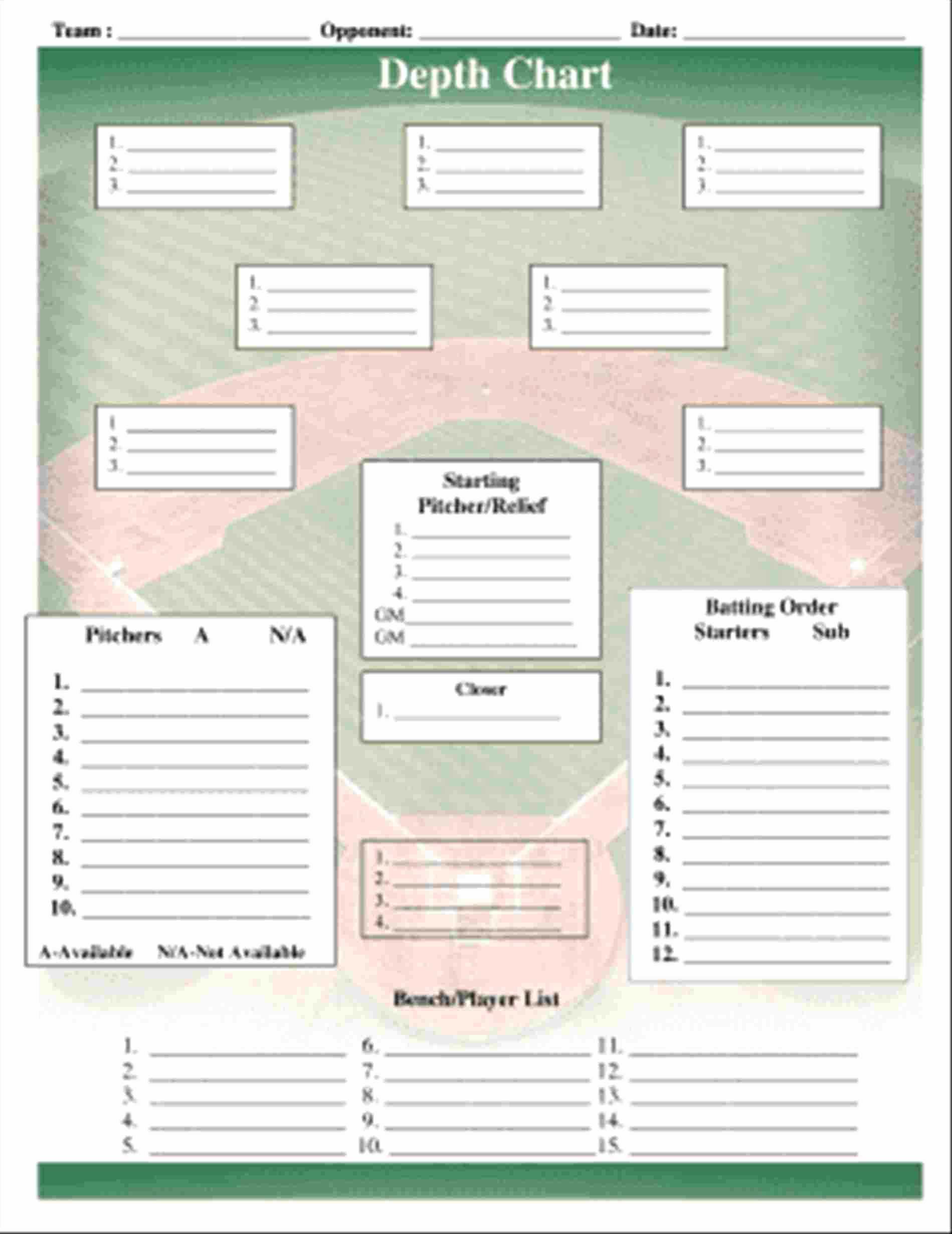 Baseball Field Depth Chart Template – Duna Within Free Baseball Lineup Card Template