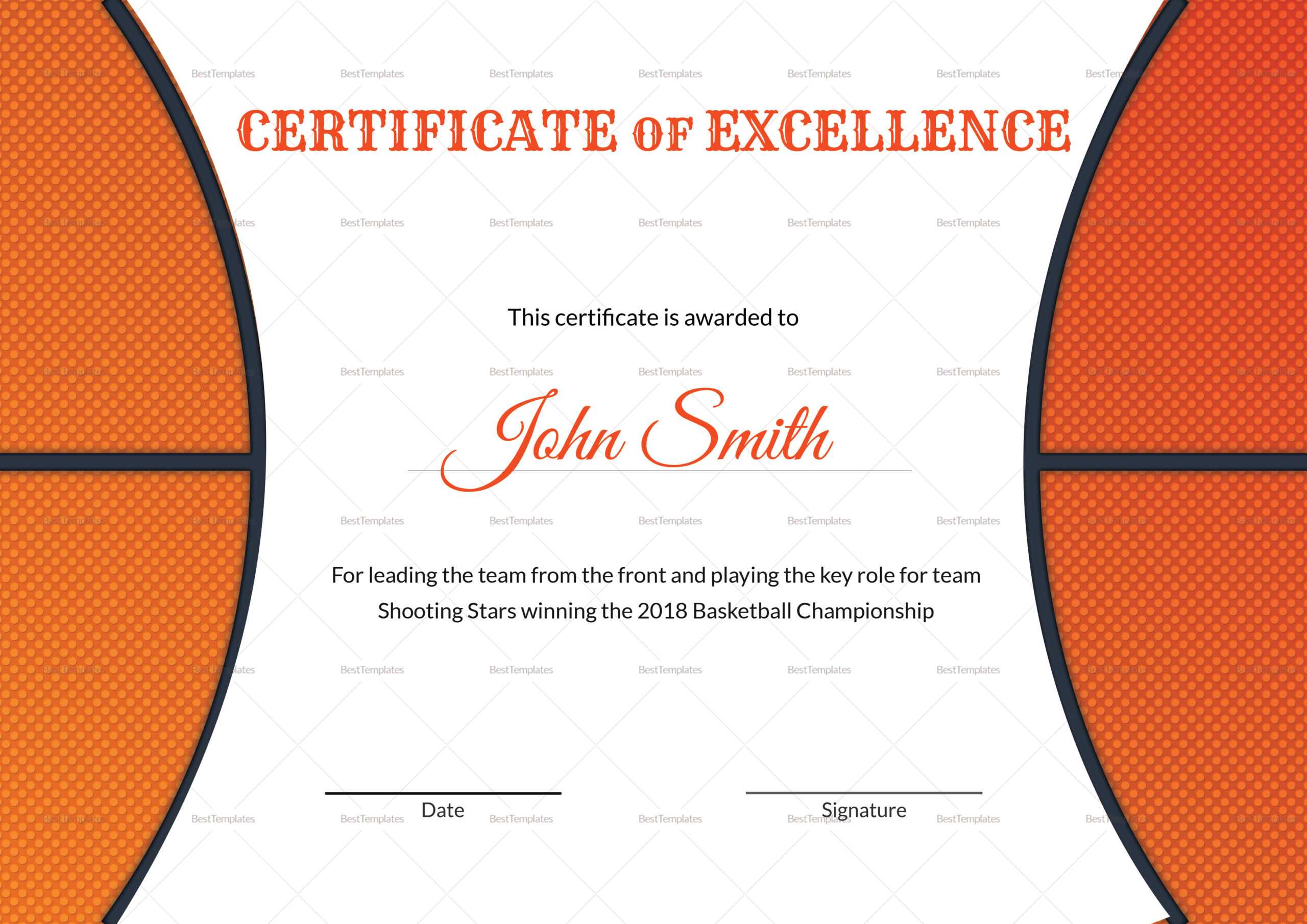 Basketball Awards Certificates – Calep.midnightpig.co For Basketball Certificate Template