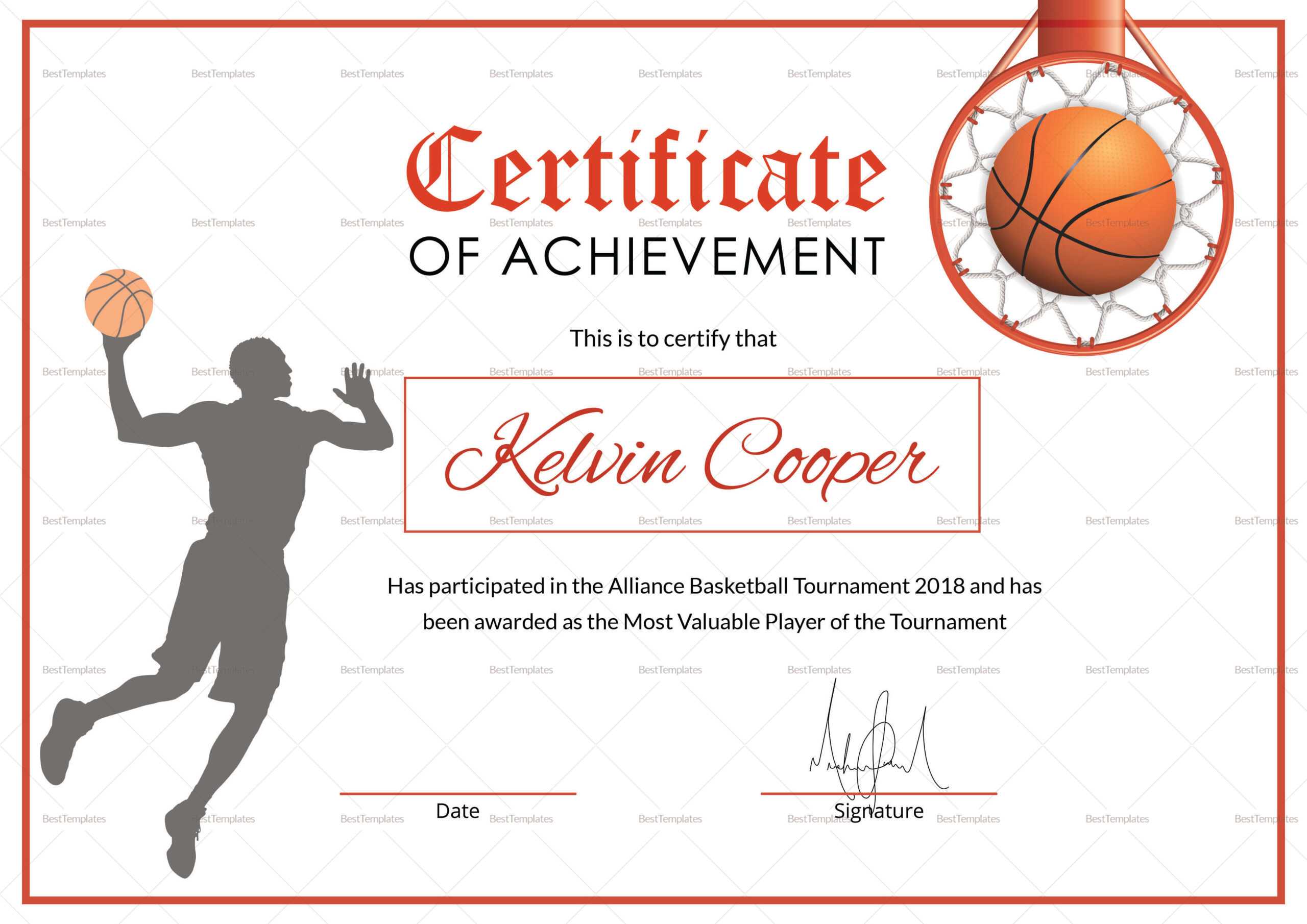 Basketball Awards Certificates - Dalep.midnightpig.co Intended For Sports Award Certificate Template Word