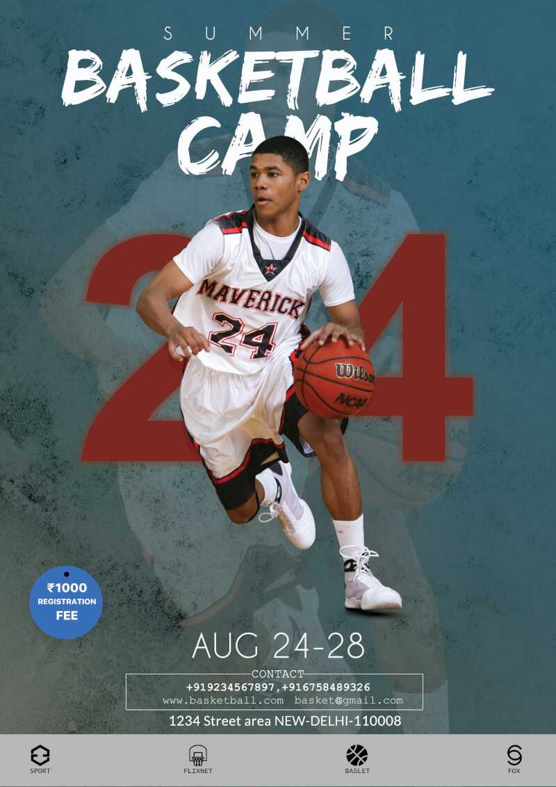 Basketball Camp Flyer Free Psd Template | Psddaddy With Regard To Basketball Camp Brochure Template