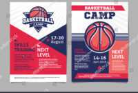 Basketball Camp Posters Flyer Basketball Ball inside Basketball Camp Brochure Template