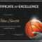 Basketball Excellence Certificate Template Pertaining To Basketball Certificate Template