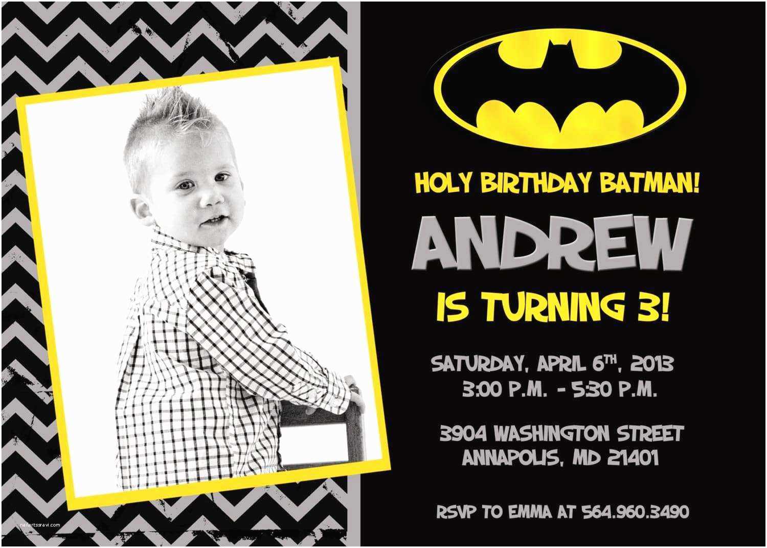 Batman Birthday Invitations Create Batman Birthday With Batman Birthday Card Template