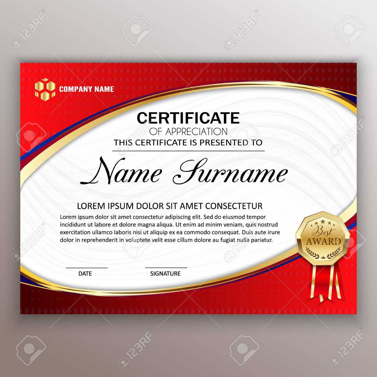 Beautiful Certificate Template Design With Best Award Symbol With Manager Of The Month Certificate Template