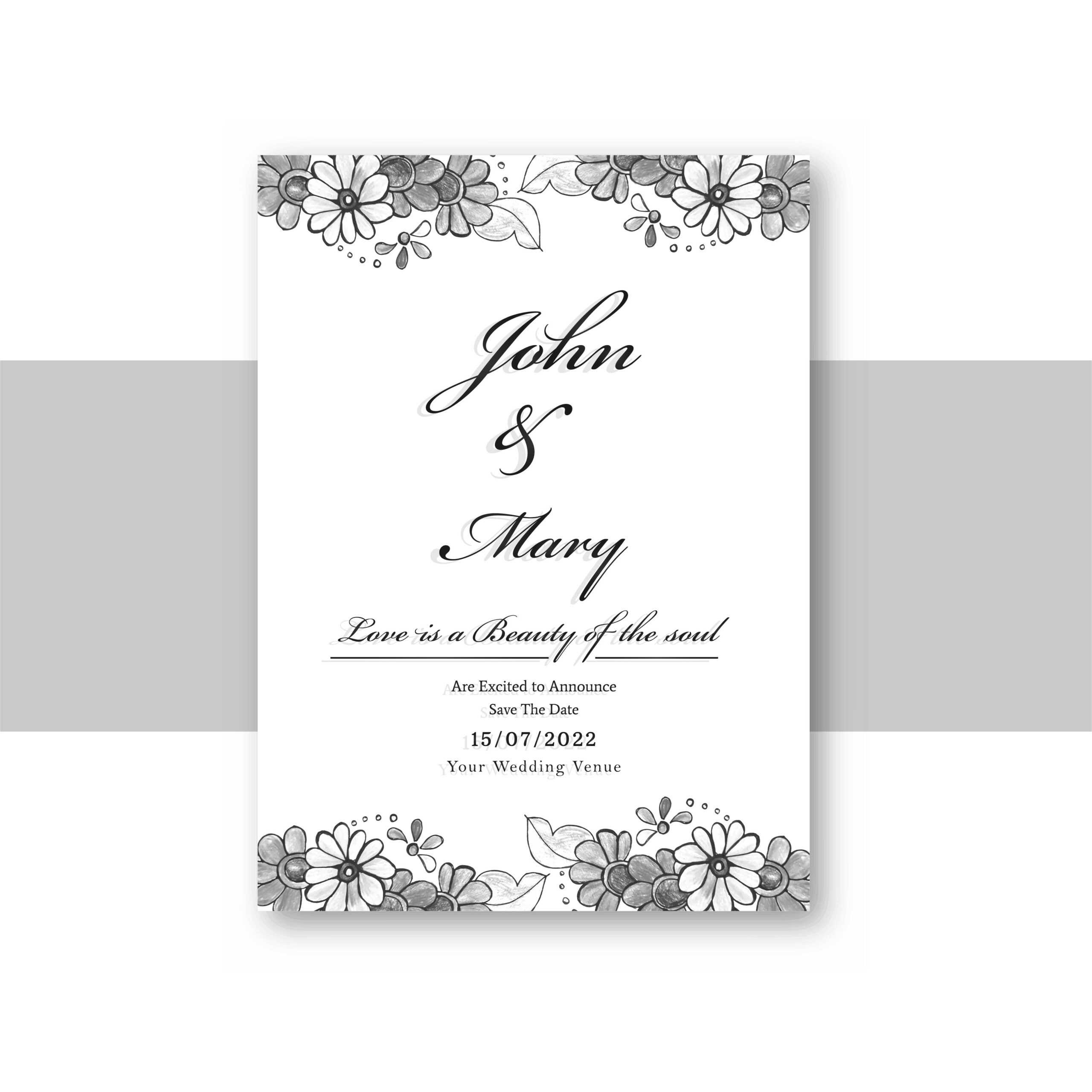 Beautiful Wedding Invitation Card Template With Decorative Intended For Invitation Cards Templates For Marriage
