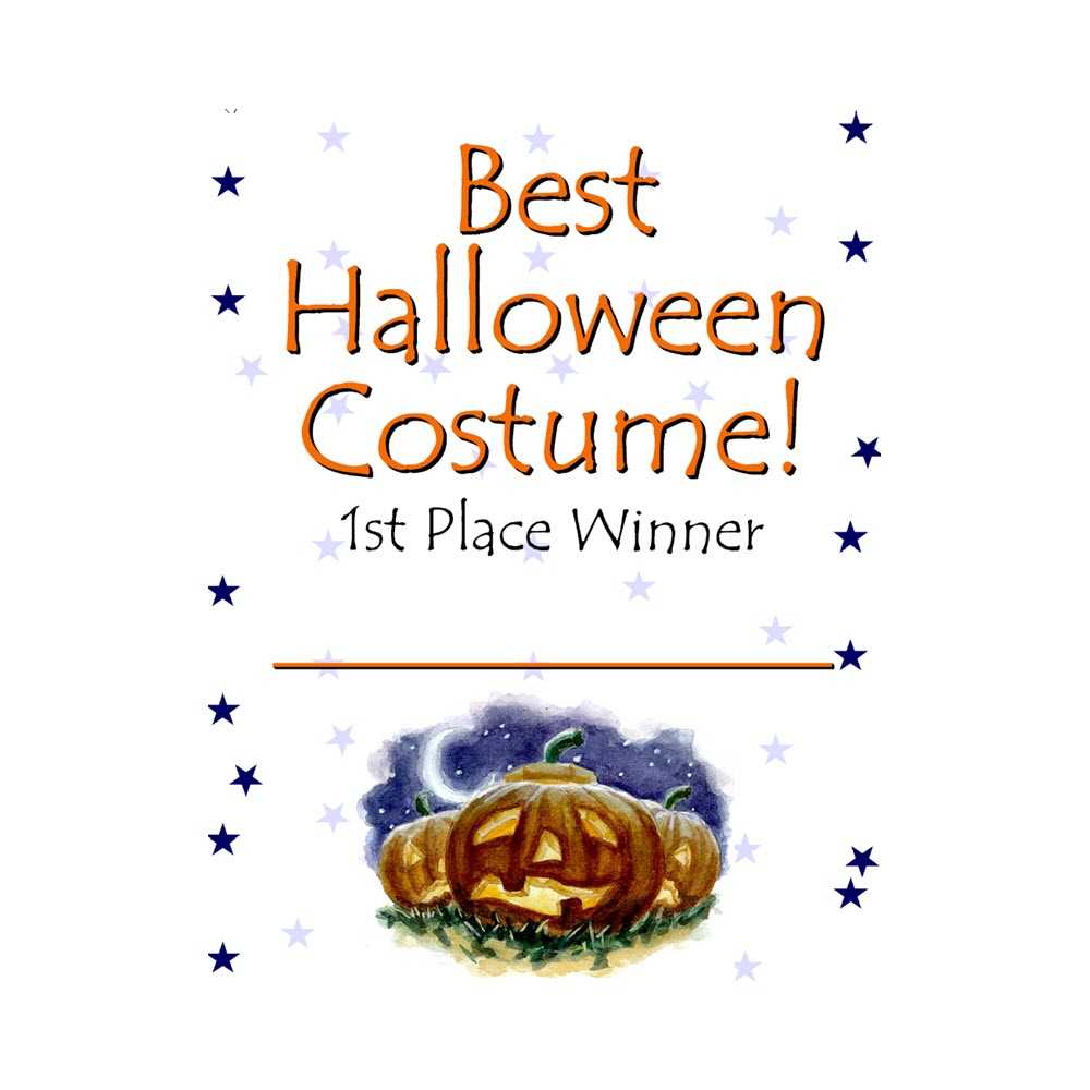 Best Halloween Costume Certificate Award With Regard To Halloween Costume Certificate Template